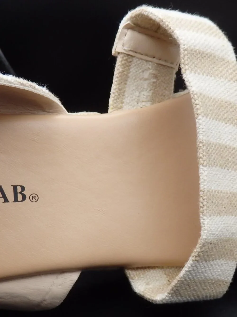 JustFab White and Khaki Espadrille Platform Sandals